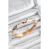 Mineli Pirinç Beyaz Üçgen Motifli Gold Renk Kadın Kelepçe