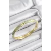 Mineli Pirinç Yeşil Sarmal Motifli Gold Renk Kadın Kelepçe