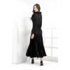Luz&Pos 9449 FANTEZİ YAKASI TÜY DETAYLI ELBİSE