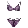 Mor Dantelli Sütyen Ve Gstring Takımı Brf2087