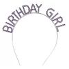 Mor Renk Kristal Taşlı Parlak Birthday Girl Yazılı Taç 16x17 Cm
