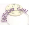 Mor Renk Kristal Taşlı Parlak Birthday Girl Yazılı Taç 16x17 Cm