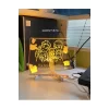 Neon Işıklı 7 Renk Işık Boyama Kalemli Led Resim Panosu Boyama Tahtası Kalemleri 20 X 20