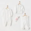 Nessiworld    AC24501 Petit Love Newborn Tüllü 4 Parça Set Ekru