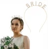 Nessiworld  Altın Gold Renk Bekarlığa Veda Kristal Taş Bride Tacı İthal 16x10 cm