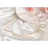 Nessiworld  Altın Gold Renk Bekarlığa Veda Kristal Taş Bride Tacı İthal 16x10 cm