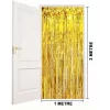 Nessiworld    Altın Gold Renk Ekstra Metalize Parlak Saçaklı Arka Fon Perde İthal A Kalite 1x2 Metre