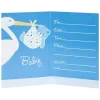 Nessiworld  Baby Boy Stork Temalı Mavi Renk Baby Shower Davetiye 8 Adet