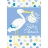 Nessiworld  Baby Boy Stork Temalı Mavi Renk Baby Shower Davetiye 8 Adet