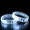 Nessiworld Beyaz-Gümüş Led Işıklı Baskı Yapılabilen Pilli Bileklik Bilezik 1,5 cm Genişlik
