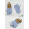Nessiworld  Bistyle 2Li Sneakers Smile Penye Çorap BS20106 Mavi Ekru