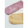 Nessiworld  Bistyle Basic Kaymaz Penye Soket Çorap 3Lü BS10106 Pudra Ekru Somon