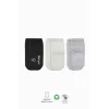 Nessiworld  Bistyle Basic Kaymaz Penye Soket Çorap 3Lü BS10106 Siyah Ekru Gri