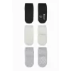 Nessiworld  Bistyle Basic Kaymaz Penye Soket Çorap 3Lü BS10106 Siyah Ekru Gri