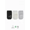 Nessiworld  Bistyle Basic Kaymaz Penye Soket Çorap 3Lü BS10107 Siyah Ekru Gri
