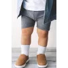 Nessiworld  Bistyle Basic Kaymaz Penye Soket Çorap 3Lü BS10107 Siyah Ekru Gri