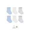 Nessiworld  Bistyle Basic Penye Soket Çorap 6Lı BS10101B Mavi Ekru Gri