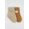 Nessiworld  Bistyle Bear Penye Soket Çorap 2Li BS10116 Bej