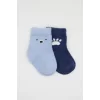 Nessiworld  Bistyle Bear Penye Soket Çorap 2Li BS10116 Mavi