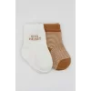 Nessiworld  Bistyle Big Heart Penye Soket Çorap 2Li BS10117 Hardal