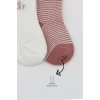 Nessiworld  Bistyle Big Heart Penye Soket Çorap 2Li BS10117 Pudra