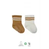 Nessiworld  Bistyle Çemberli Kaymaz Soket Çorap 2Li BS10125 Ekru Hardal