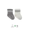 Nessiworld  Bistyle Çemberli Kaymaz Soket Çorap 2Li BS10125 Gri Ekru