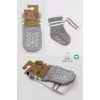 Nessiworld  Bistyle Çemberli Kaymaz Soket Çorap 2Li BS10125 Gri Ekru