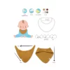 Nessiworld  Bistyle Müslin Fular Önlük 3Lü 60102 Taş Ekru Antrasit