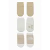 Nessiworld  Bistyle Puanlı Kaymaz Penye Soket Çorap 3Lü BS10108 Bej