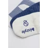 Nessiworld  Bistyle Puanlı Kaymaz Penye Soket Çorap 3Lü BS10108 İndigo