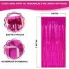 Nessiworld  Fuşya Renk Ekstra Metalize Parlak Saçaklı Arka Fon Perde İthal A Kalite 1x2 Metre