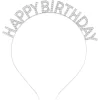 Nessiworld    Gümüş Kristal Taşlı Happy Birthday Doğum Günü Tacı İthal Ürün A Kalite 17x16 cm
