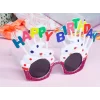 Nessiworld  Happy Birthday Yazılı Beyaz Fuşya Renk Parti Gözlüğü 12x7 cm