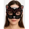 Nessiworld Kadife Dokulu Sim Detaylı Işıltılı Kedi Maskesi Kırmızı Gümüş 20x13 cm