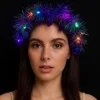 Nessiworld  Kalp Püsküllü Gece Parıltısı 3 Modlu LED&#39;li Işıklı Taç Mor Renk