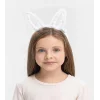 Nessiworld  Led Işıklı Peluş Pofuduk Tavşan Kulak Tavşan Taç Beyaz 17X23 cm