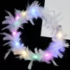 Nessiworld  Led Işıklı Rengarenk Yanan 3 Fonksiyonlu Otrişli Parti Tacı Beyaz Renk 12x12 cm