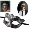 Nessiworld  Maskeli Balo Antik Gri Gümüş Eskitilmiş Maske Balo Venedik