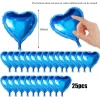 Nessiworld  Metalize Parlak Mavi Kalp Şekilli Uçan Balon Folyo 18 inç 45 cm 25 Adet