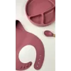 Nessiworld OiOi Blw II Silikon Beslenme Seti 3Lü (Tabaklı) Velvet Rose