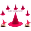 Nessiworld    Pembe Fuşya Renk Keçe Cadı Şapkası Yetişkin Çocuk Uyumlu 6 Adet