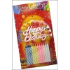 Nessiworld  Rengarenk Mumlu Beyaz Happy Birthday Yazılı Doğum Günü Mumu 12 Adet