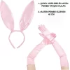 Nessiworld  Saten Kaplama Soft Pembe Eldiven 40 cm ve Tavşan Kulak 2 li Set