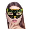 Nessiworld  Siyah Kadife Kaplama Üzeri Sarı Yeşil Sim İşlemeli Kedi Maskesi 20x13 cm