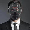 Nessiworld    Siyah Renk Kırmızı Çizgili Tam Yüz Hokey Jason Maskesi Hannibal Maskesi