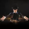Nessiworld  Yetişkinler İçin Siyah Renk Ringmaster Sihirbaz Şapkası Silindir Şapka