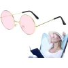 Nessiworld  Yuvarlak Cam John Lennon Tarzı Hippi Gümüş Çerçeveli Pembe Gözlük