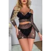 New Dreams 4045 Taşlı Fileli İkili Vücut Çorabı
