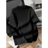 New York Baskılı Oversize Bisiklet Yaka T-shirt - Siyah